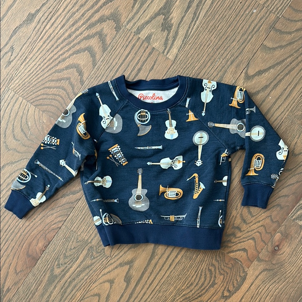 Piccolina 2t Navy Musical Instruments Kids Sweatshirt